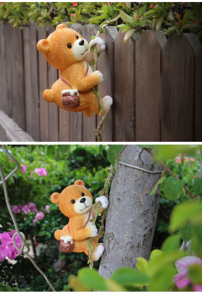 cute climbing squirrel garden statue outdoor wall art decor for patio