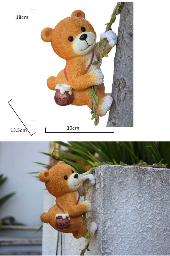 cute climbing squirrel garden statue outdoor wall art decor for patio