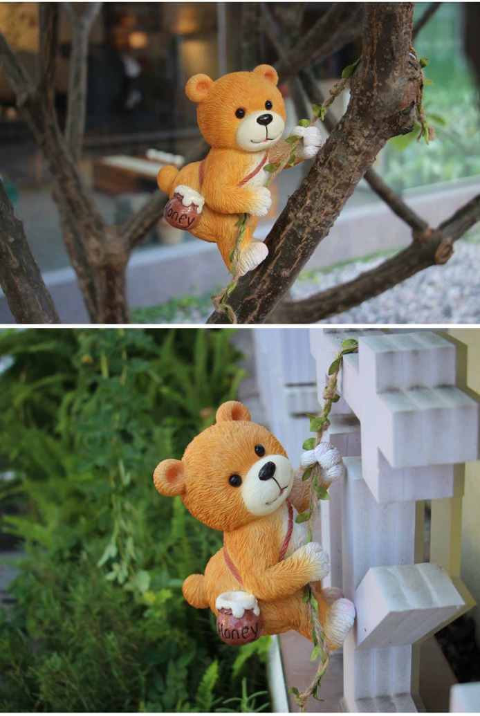 cute climbing squirrel garden statue outdoor wall art decor for patio