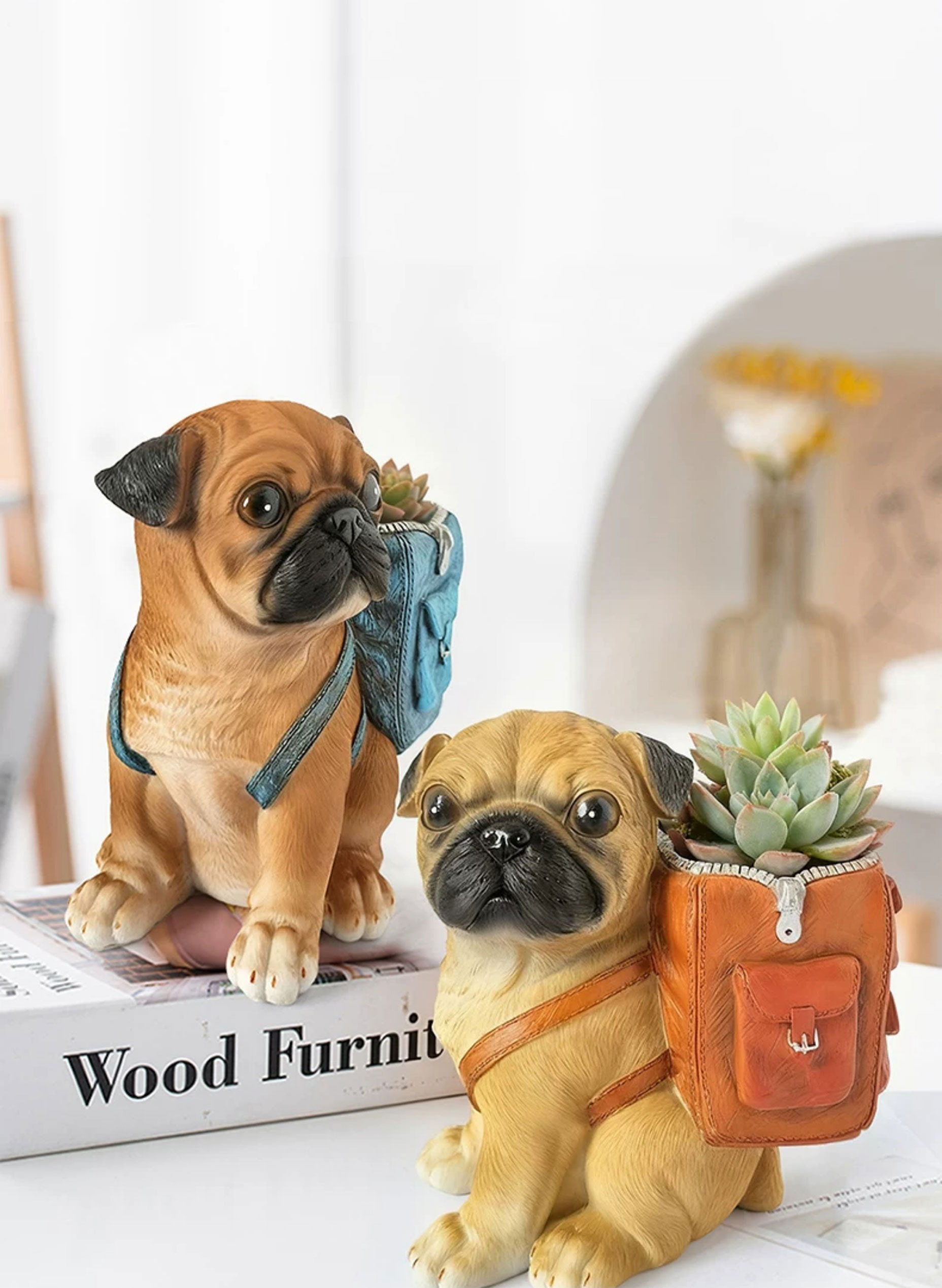 adorable dog succulent planter pot for office desk decor