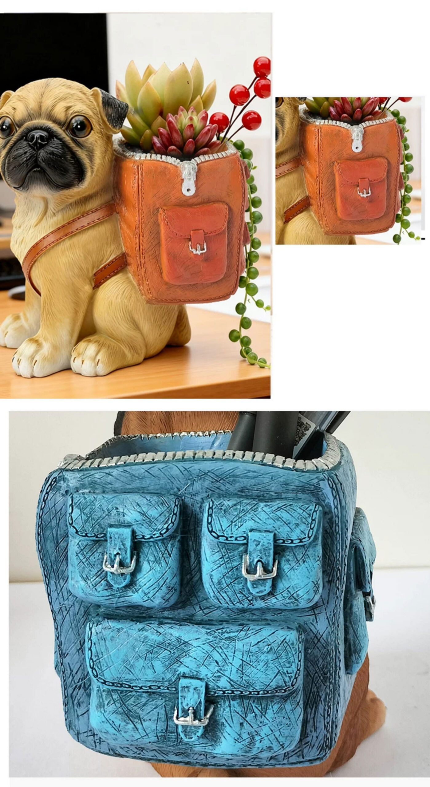 adorable dog succulent planter pot for office desk decor