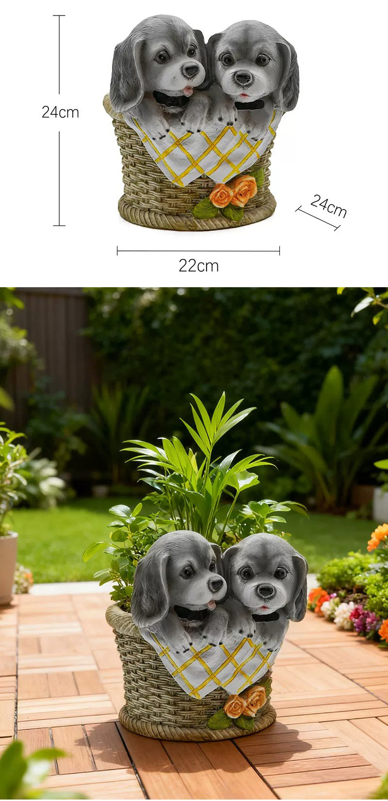 adorable puppy dog planter for garden & home decoration