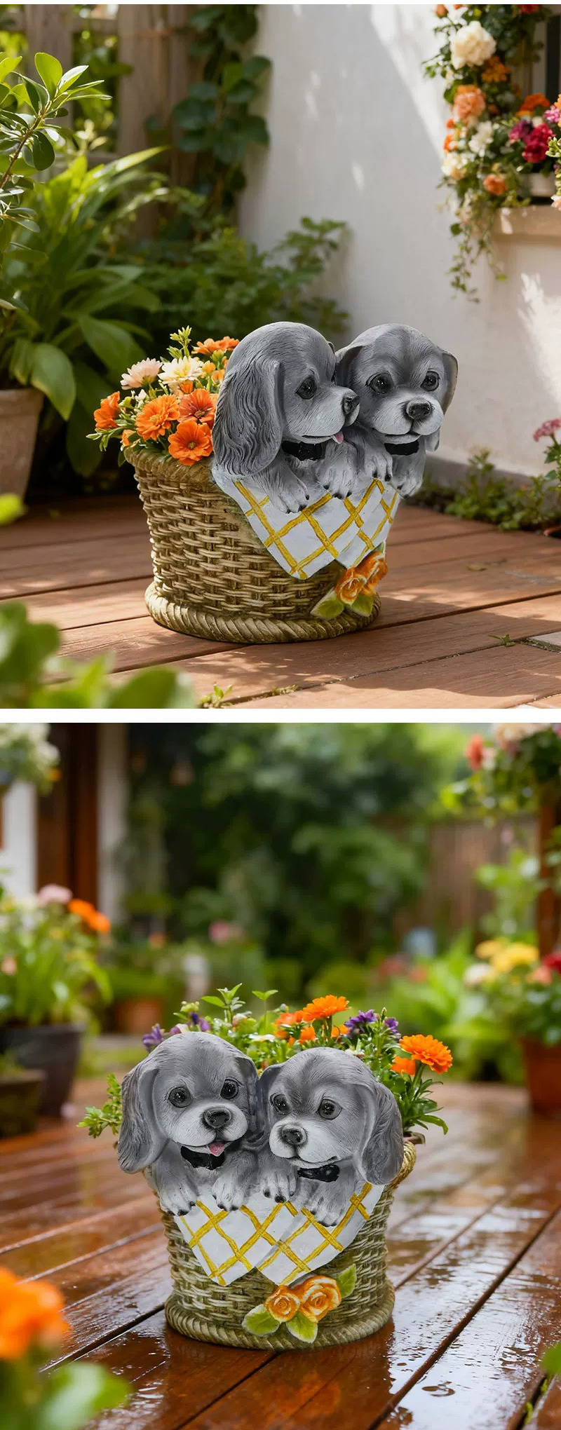 adorable puppy dog planter for garden & home decoration