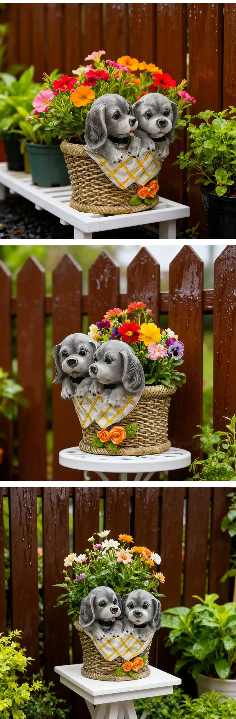 adorable puppy dog planter for garden & home decoration