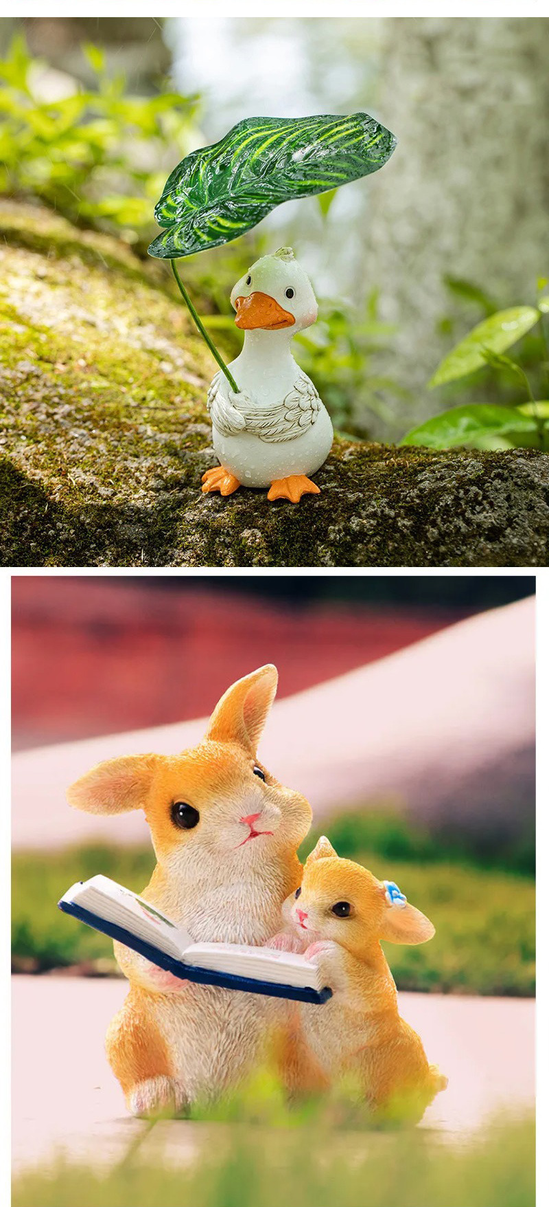 cute reading rabbit garden statue adorable bunny home decor