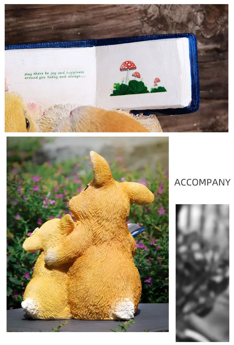 cute reading rabbit garden statue adorable bunny home decor