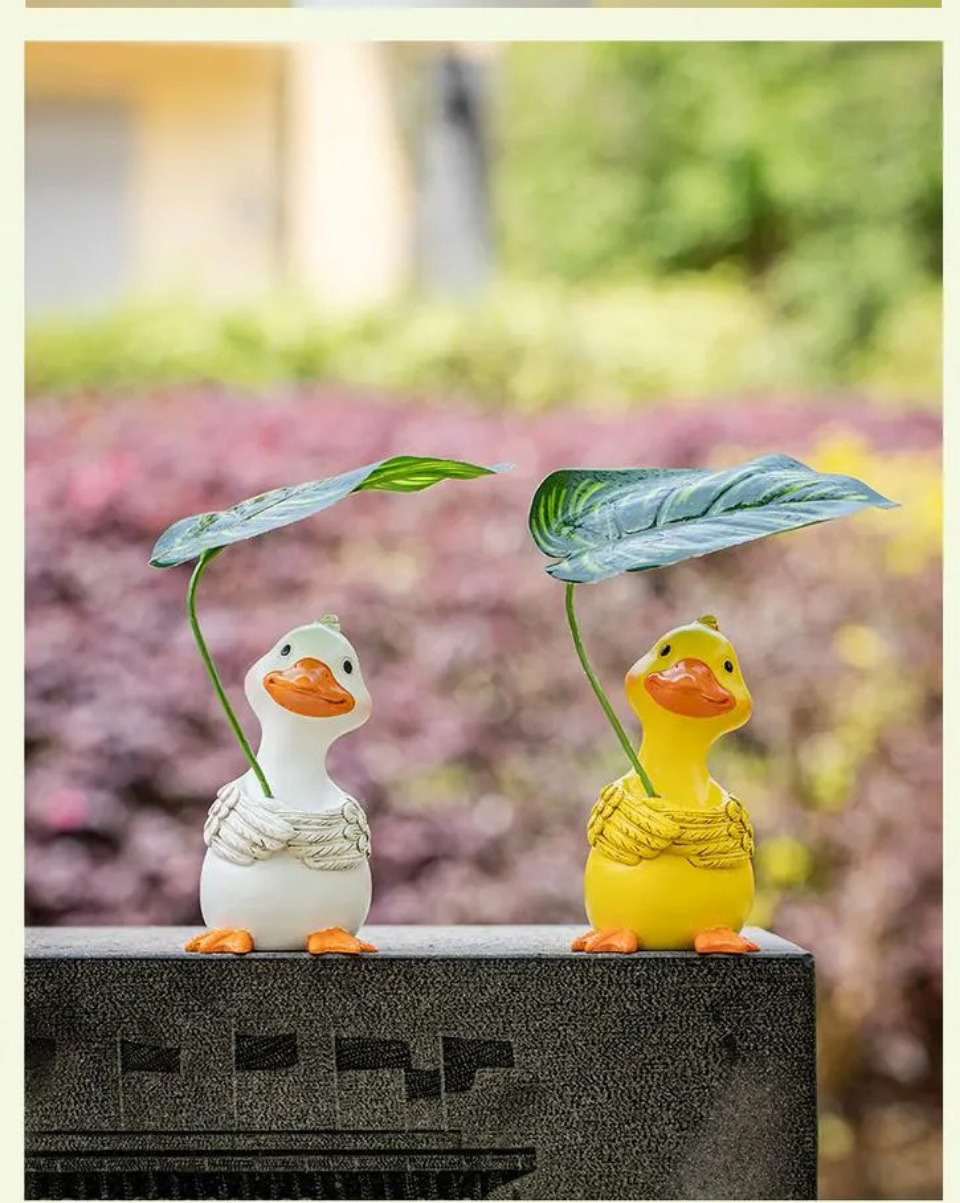 cute resin duck figurines: charming garden pond & fish tank decor