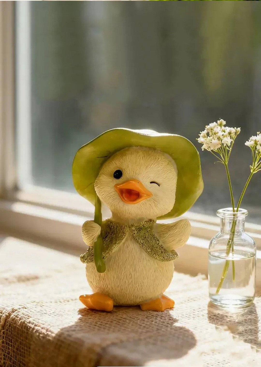 charming yellow duck figurines: cute office desk & garden decor