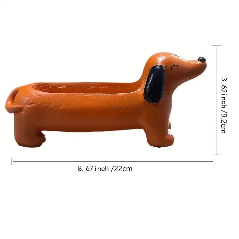 adorable dachshund dog succulent planter | cute animal pot decor