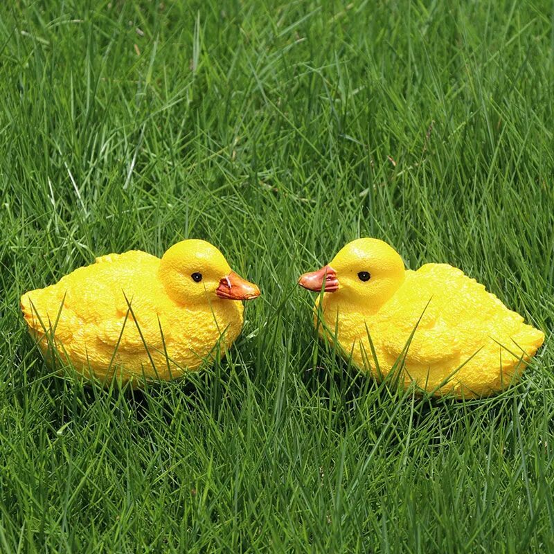 adorable floating yellow duck resin ornaments for garden ponds & fountains