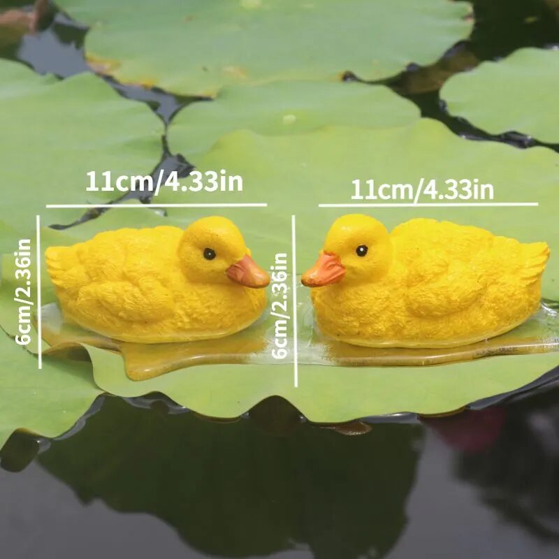 adorable floating yellow duck resin ornaments for garden ponds & fountains