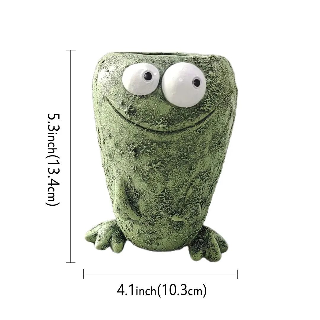 quirky frog expression resin succulent planters funny home garden decor