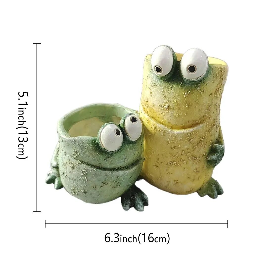 quirky frog expression resin succulent planters funny home garden decor