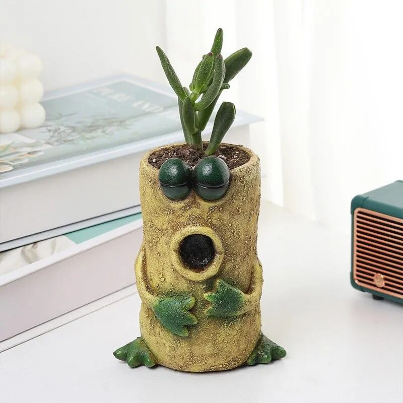 quirky frog expression resin succulent planters funny home garden decor