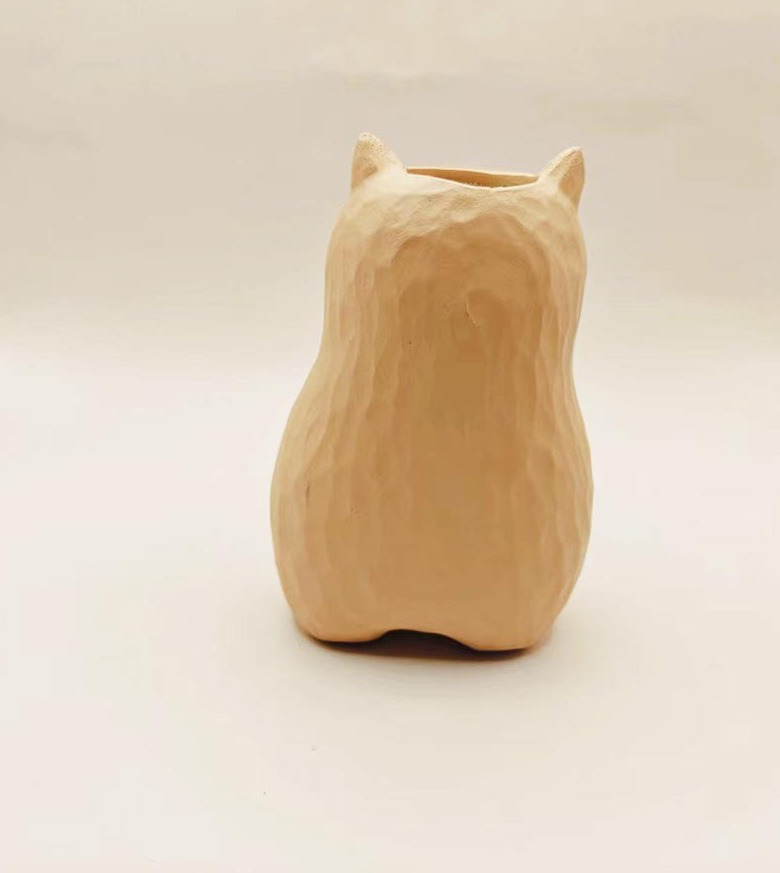 handmade wooden cat vase with heart unique gift for cat lovers