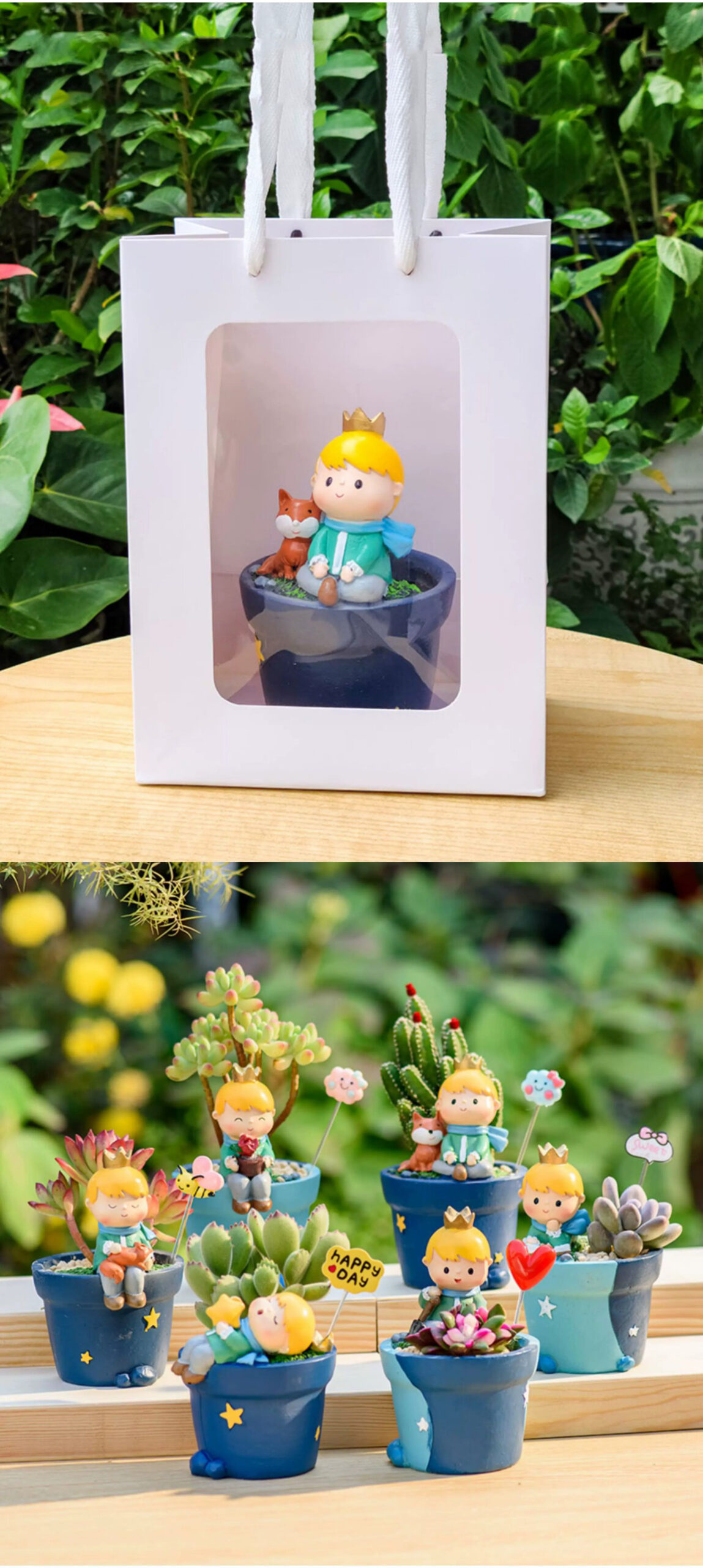 creative little prince succulent planters cute cartoon resin pots decor