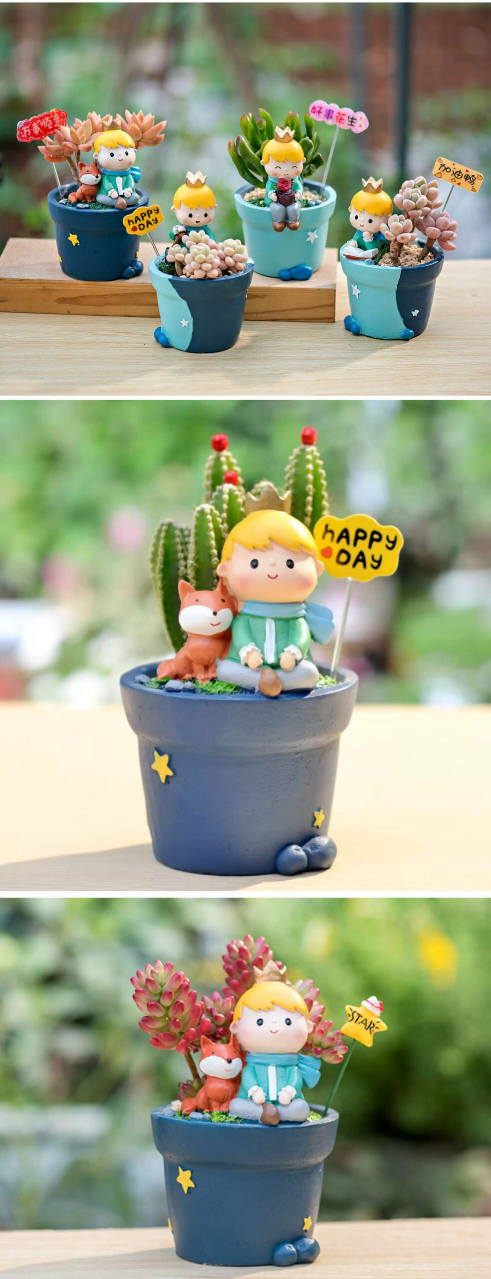 creative little prince succulent planters cute cartoon resin pots decor