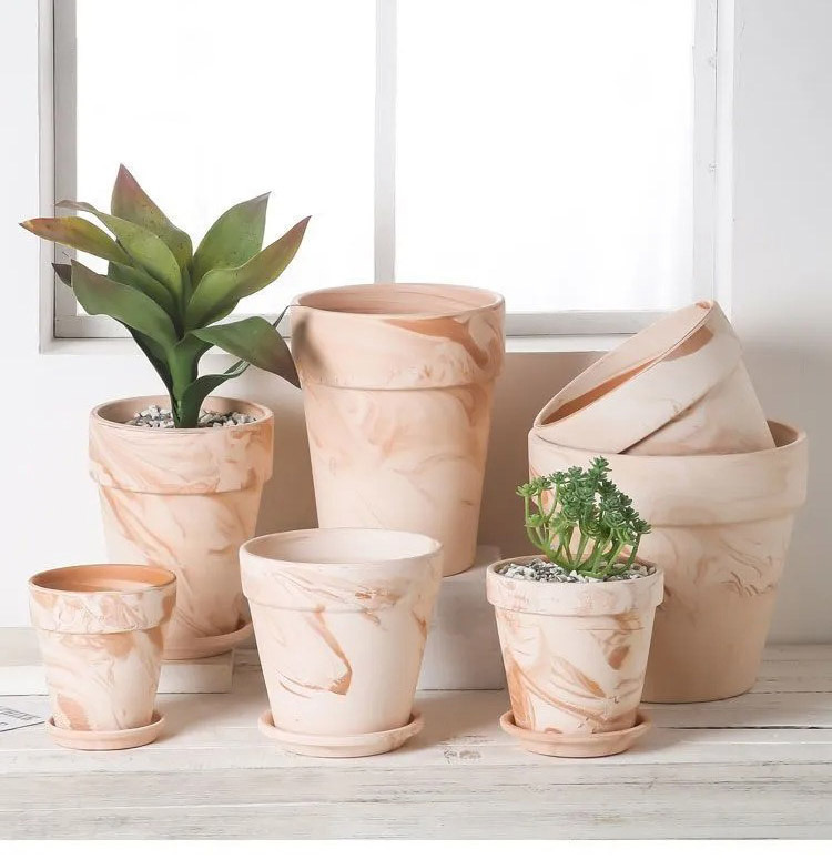 stylish macchiato terracotta succulent planter breathable clay pot for office