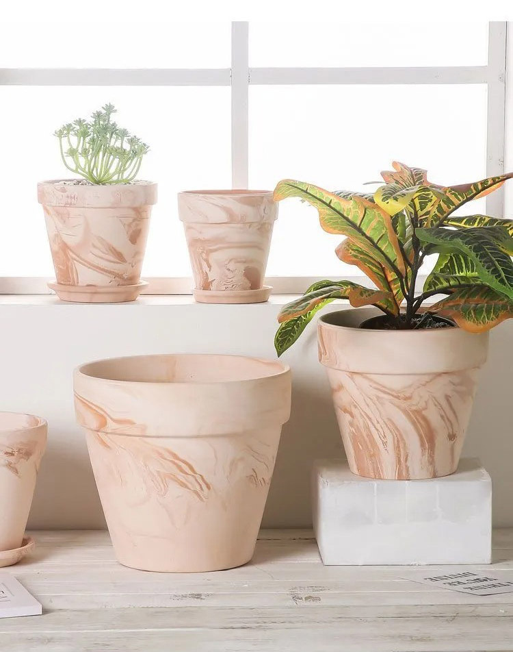 stylish macchiato terracotta succulent planter breathable clay pot for office