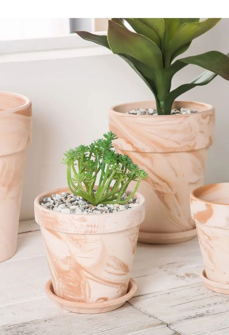 stylish macchiato terracotta succulent planter breathable clay pot for office