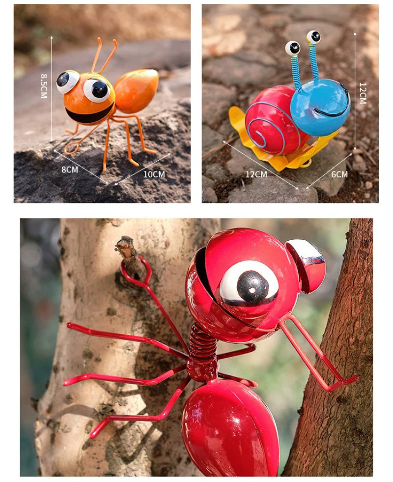 creative metal ant snail wall decor rustic garden ornaments