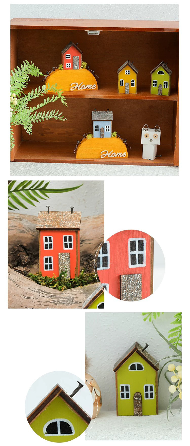charming miniature wooden houses for diy fairy garden & desktop decor
