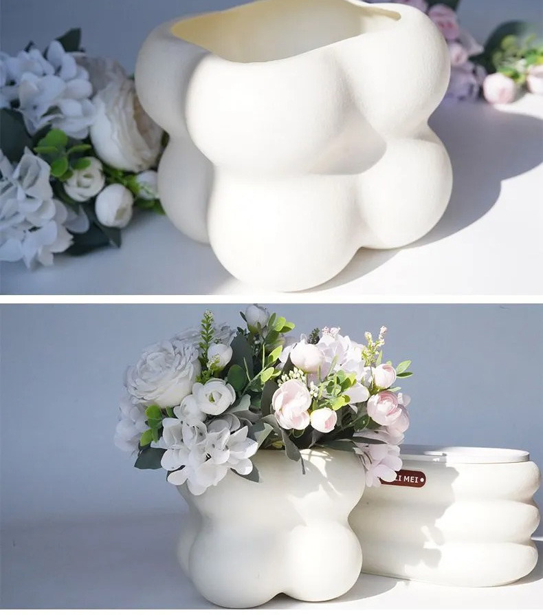 nordic minimalist cloud shaped ceramic planter for modern home decor