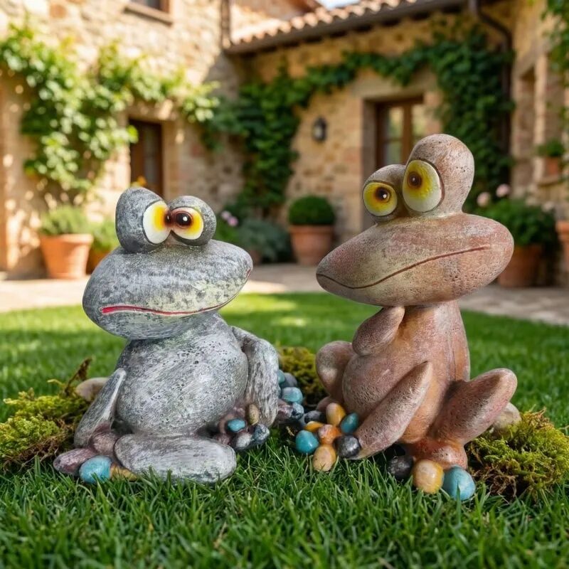 charming weather resistant frog figurines for garden & patio decor
