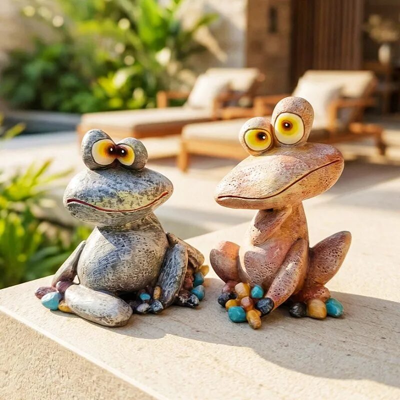 charming weather resistant frog figurines for garden & patio decor