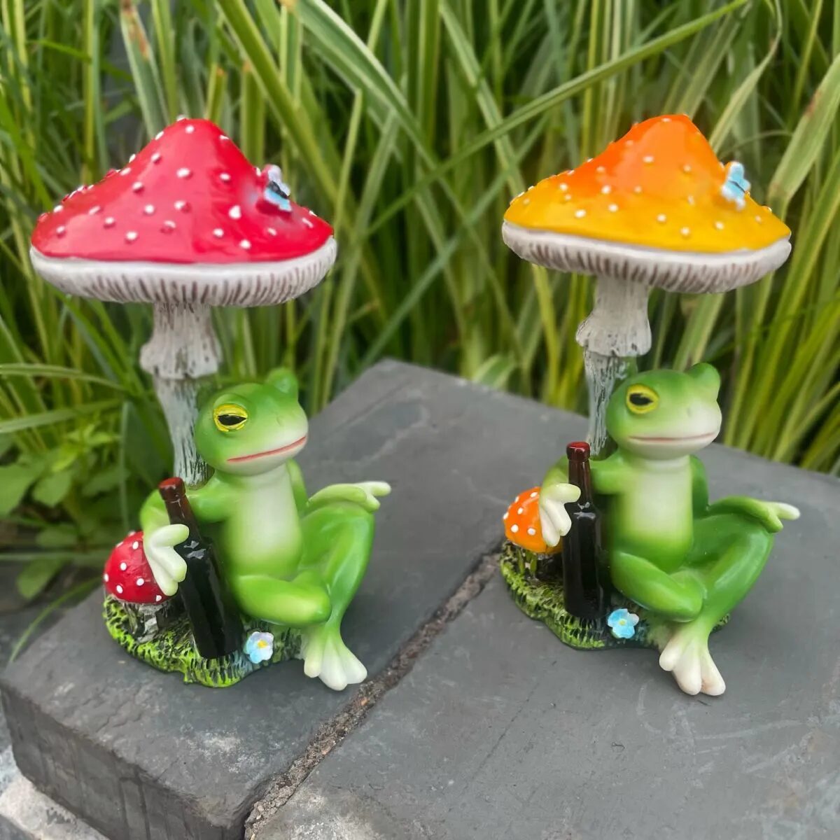 charming weather resistant frog figurines for garden & patio decor