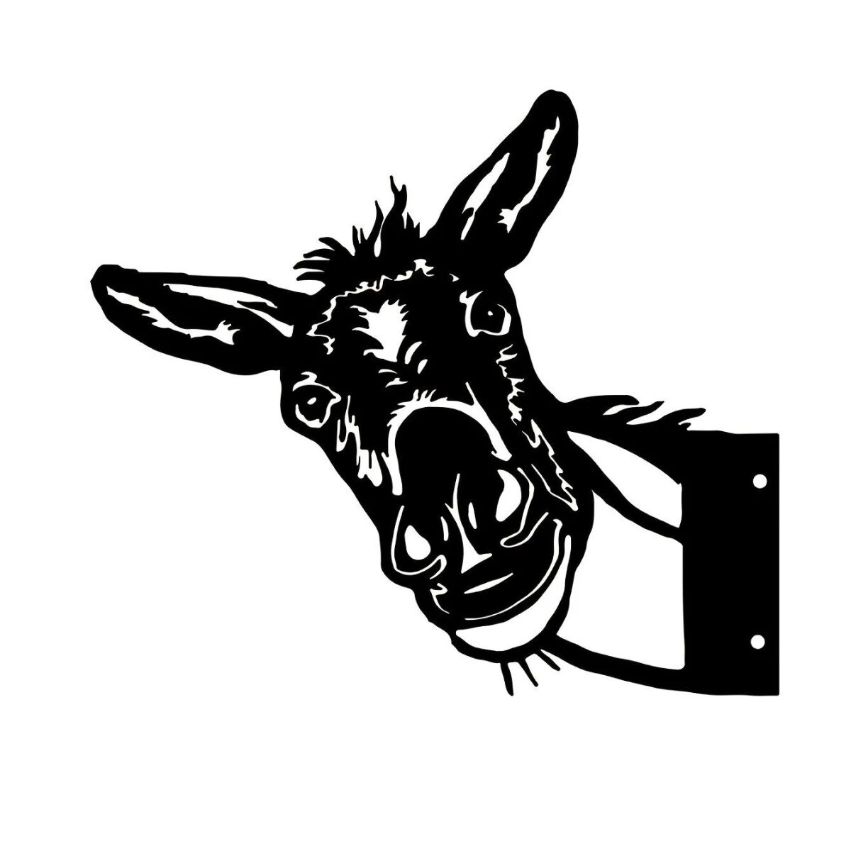funny peeking donkey metal garden art for outdoor farm fence decor
