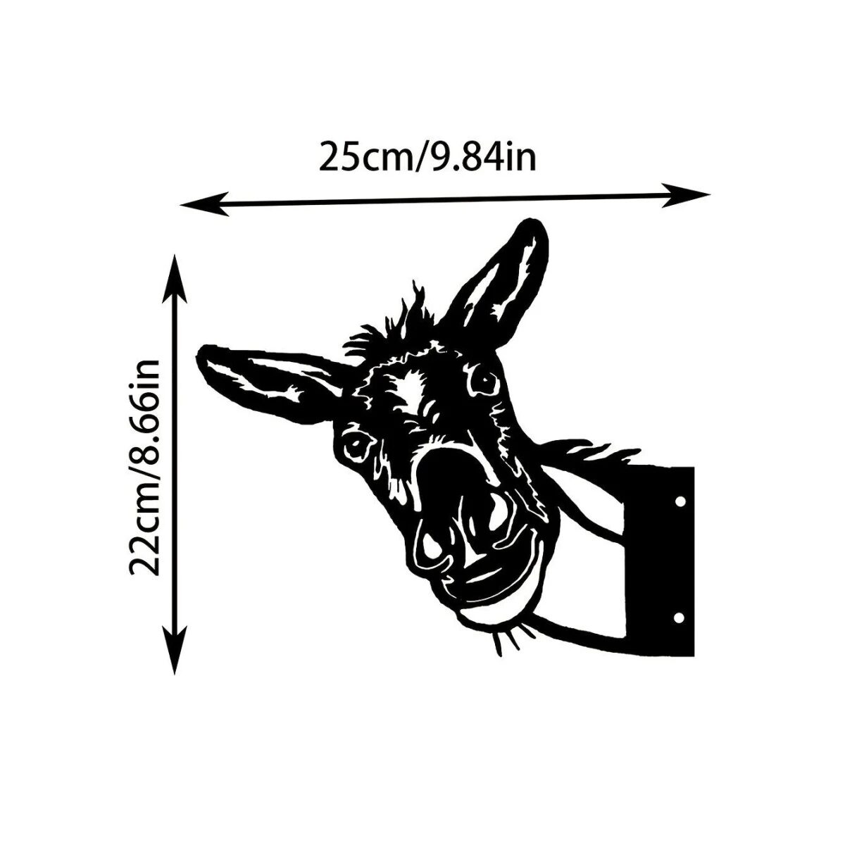 funny peeking donkey metal garden art for outdoor farm fence decor