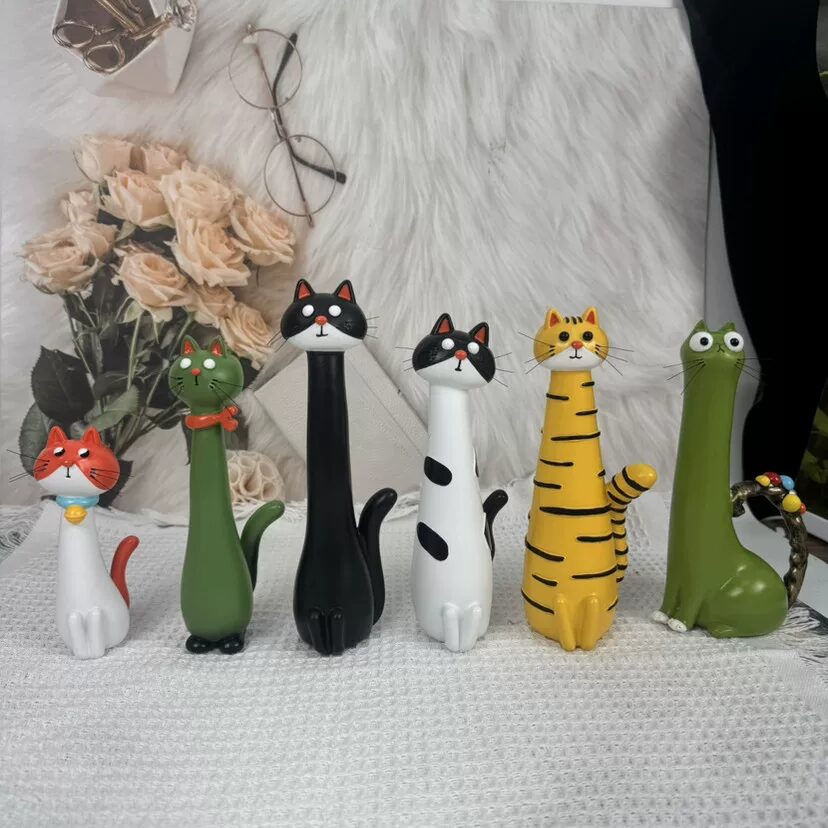 handmade whimsical cat & dog resin vases for unique home decor