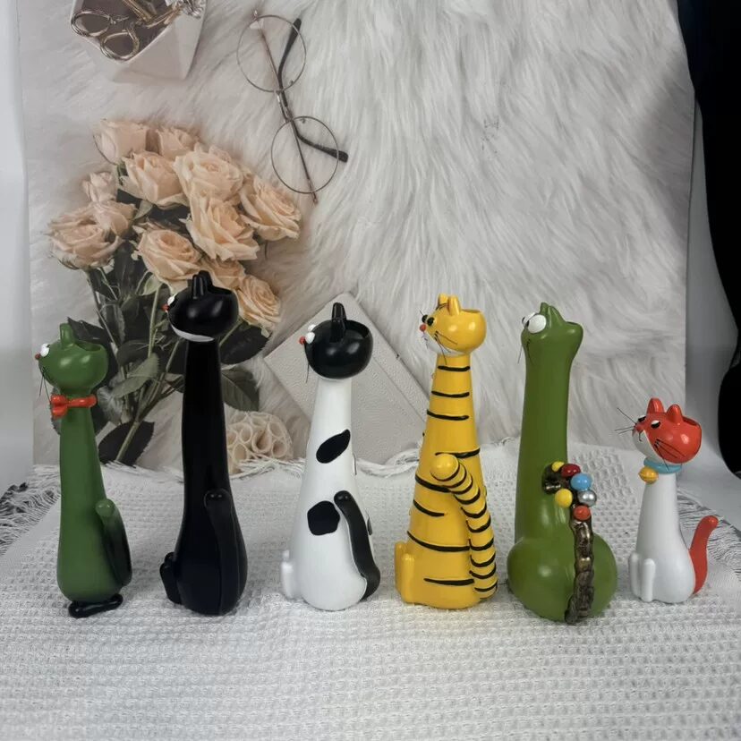 handmade whimsical cat & dog resin vases for unique home decor