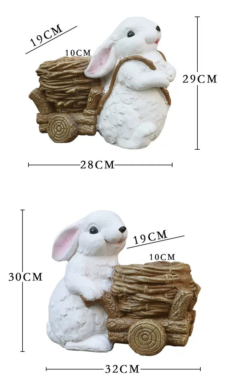 charming outdoor rabbit garden planter with woven basket decor