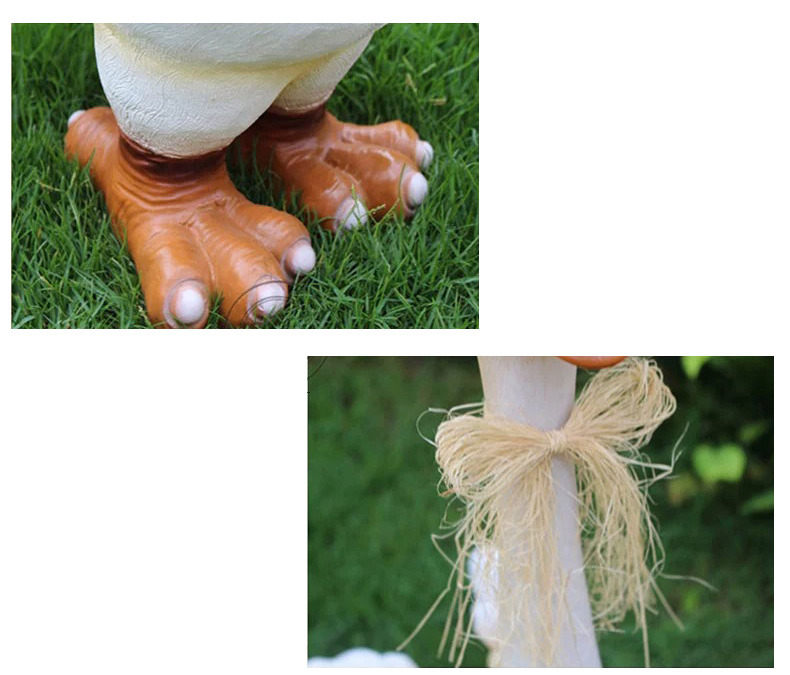 cute resin duck garden statues with straw hats for outdoor decor