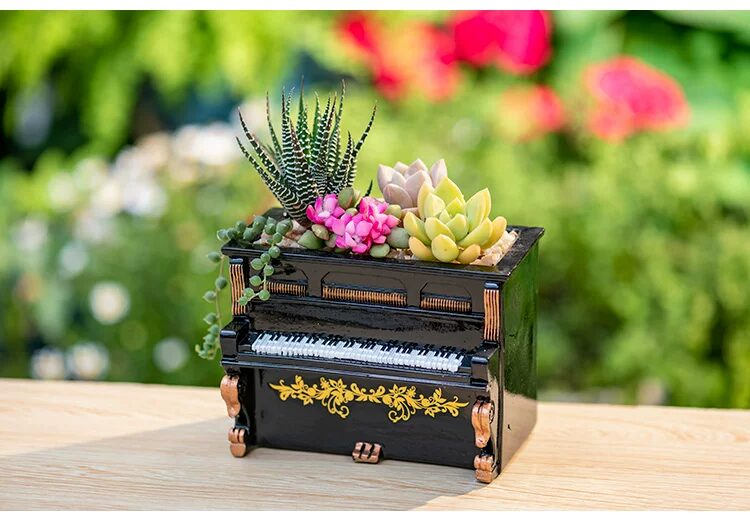 retro piano succulent planter unique vintage desktop home decor