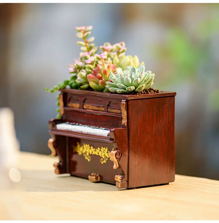 retro piano succulent planter unique vintage desktop home decor