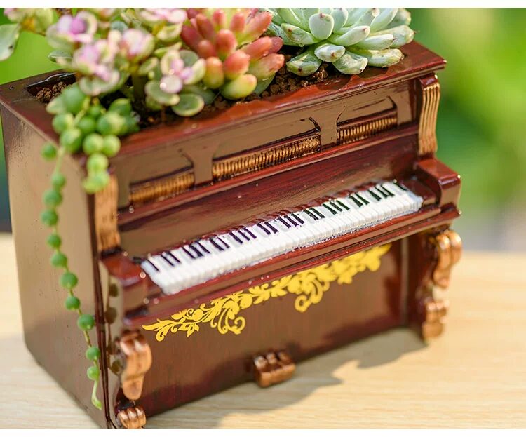 retro piano succulent planter unique vintage desktop home decor