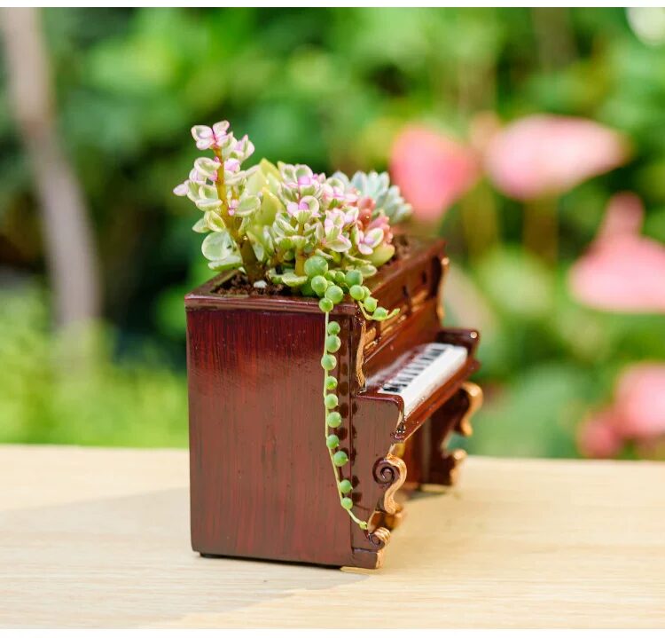 retro piano succulent planter unique vintage desktop home decor
