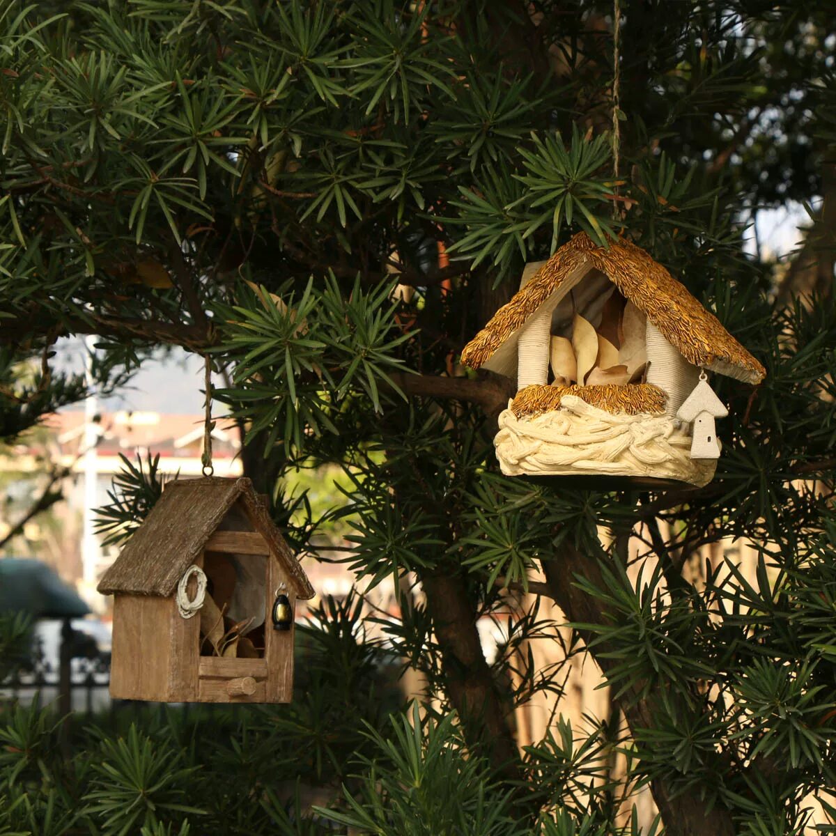charming garden birdhouse ornaments for outdoor tree decoration