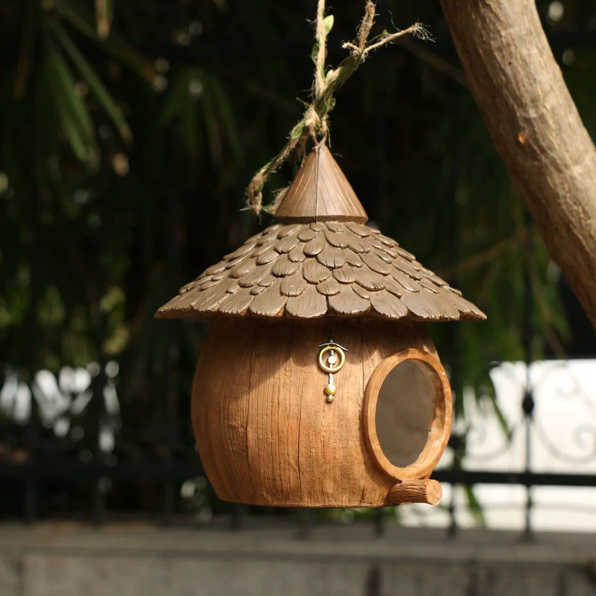 charming garden birdhouse ornaments for outdoor tree decoration