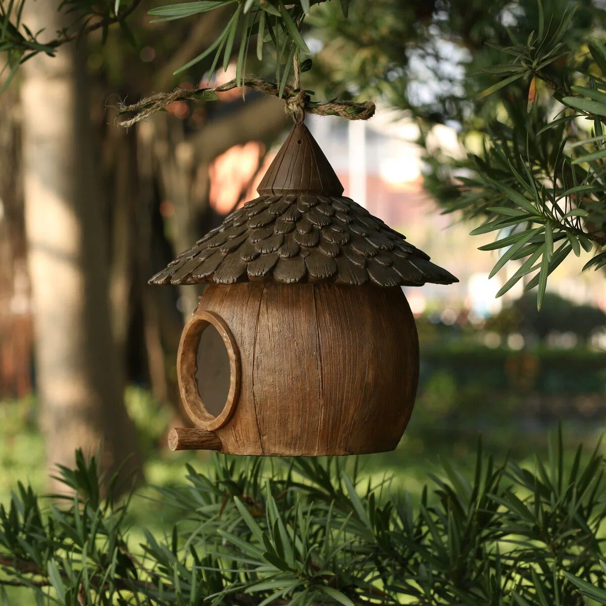 charming garden birdhouse ornaments for outdoor tree decoration