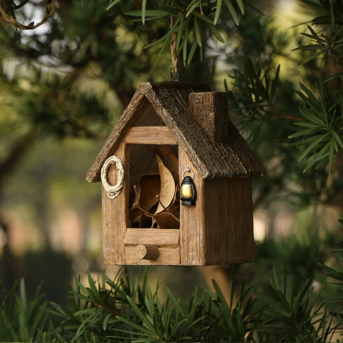 charming garden birdhouse ornaments for outdoor tree decoration