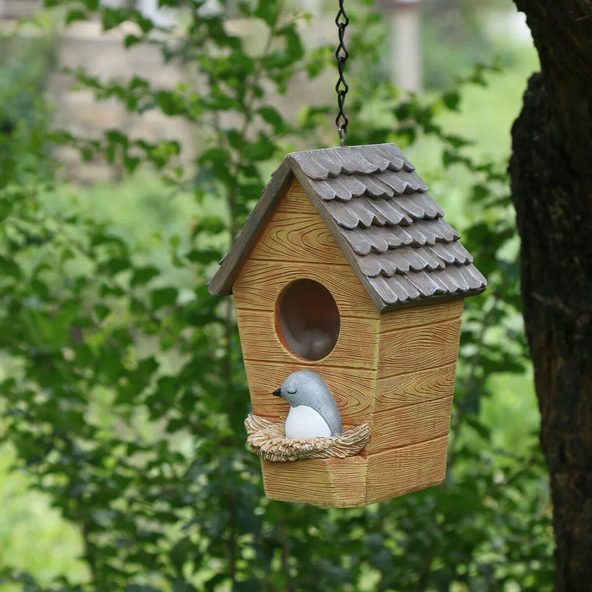 charming garden birdhouse ornaments for outdoor tree decoration