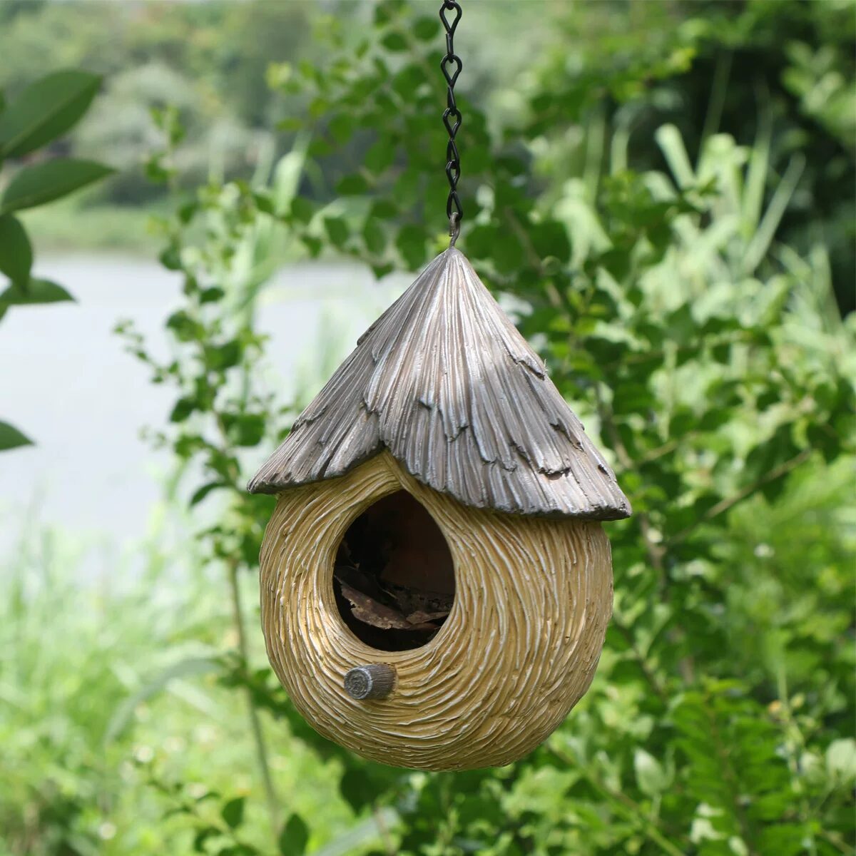 charming garden birdhouse ornaments for outdoor tree decoration