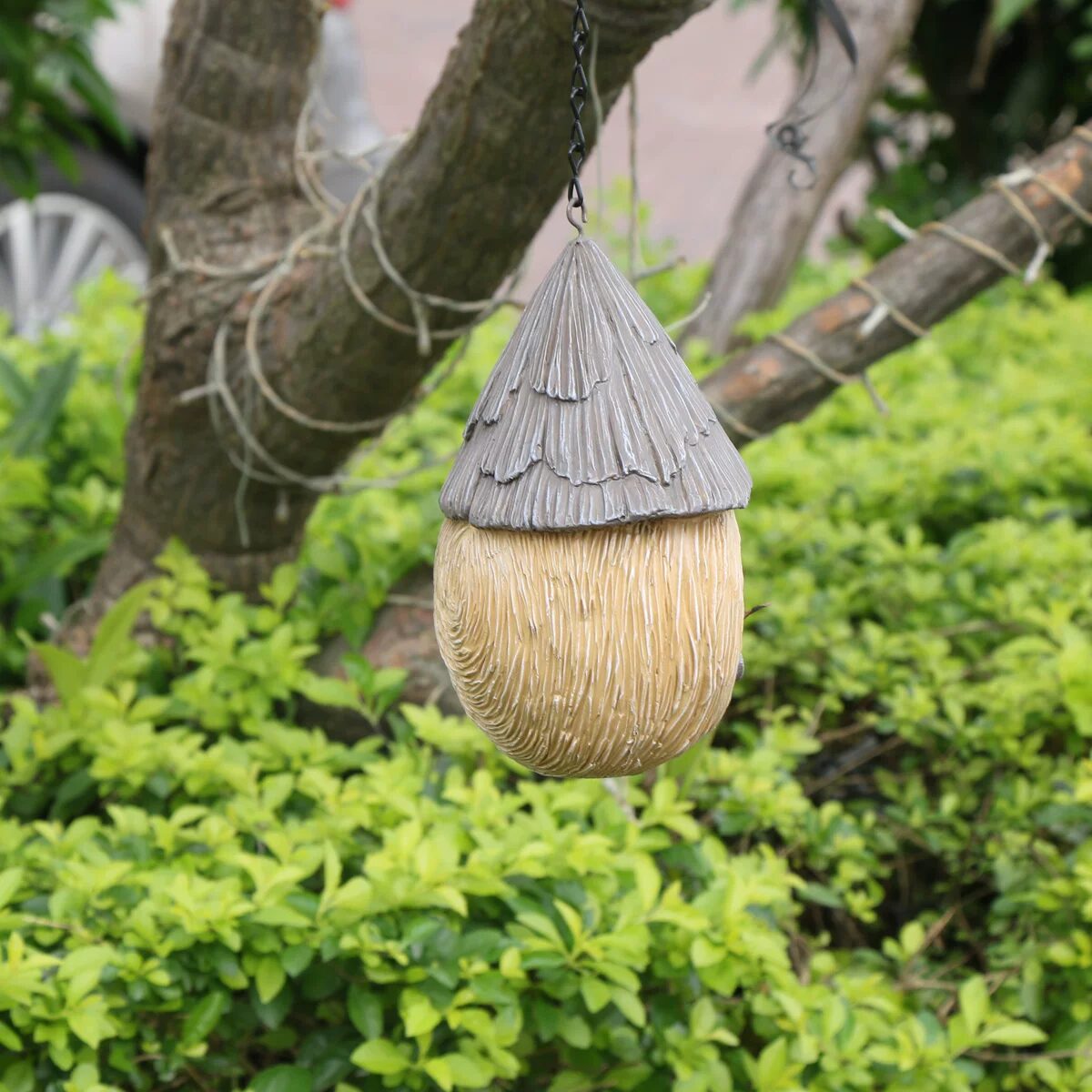 charming garden birdhouse ornaments for outdoor tree decoration