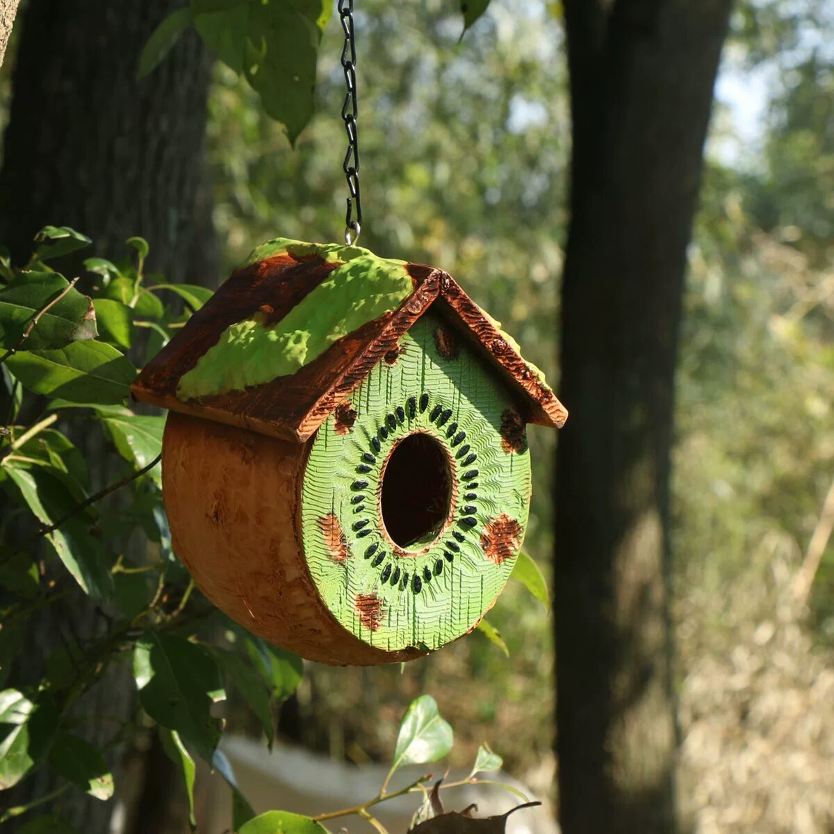charming garden birdhouse ornaments for outdoor tree decoration
