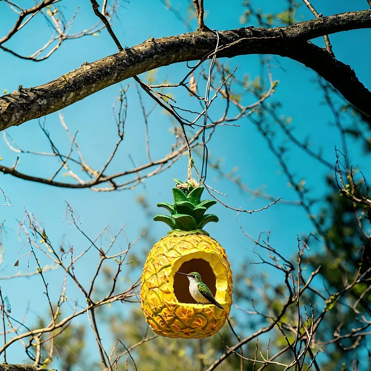 charming garden birdhouse ornaments for outdoor tree decoration