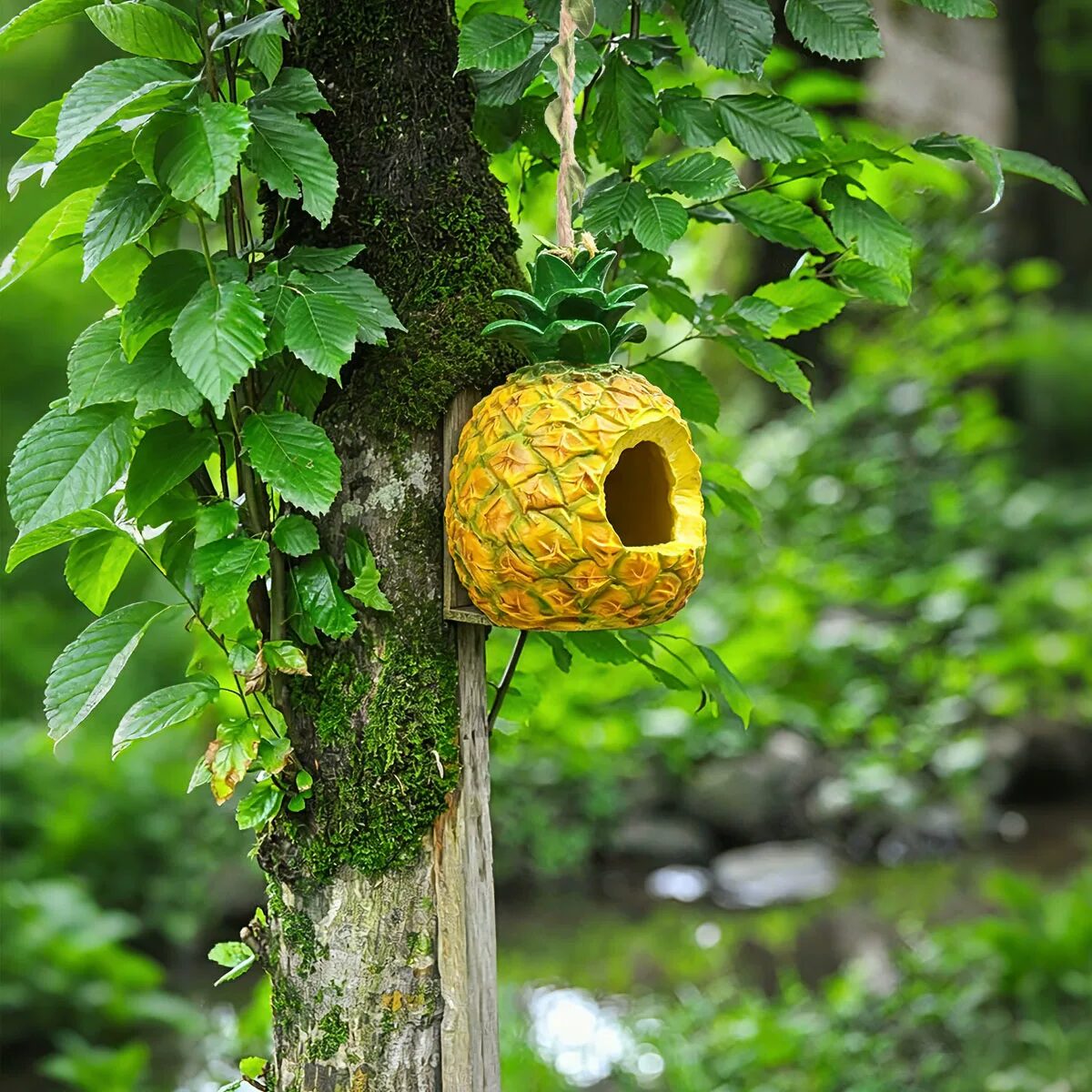 charming garden birdhouse ornaments for outdoor tree decoration